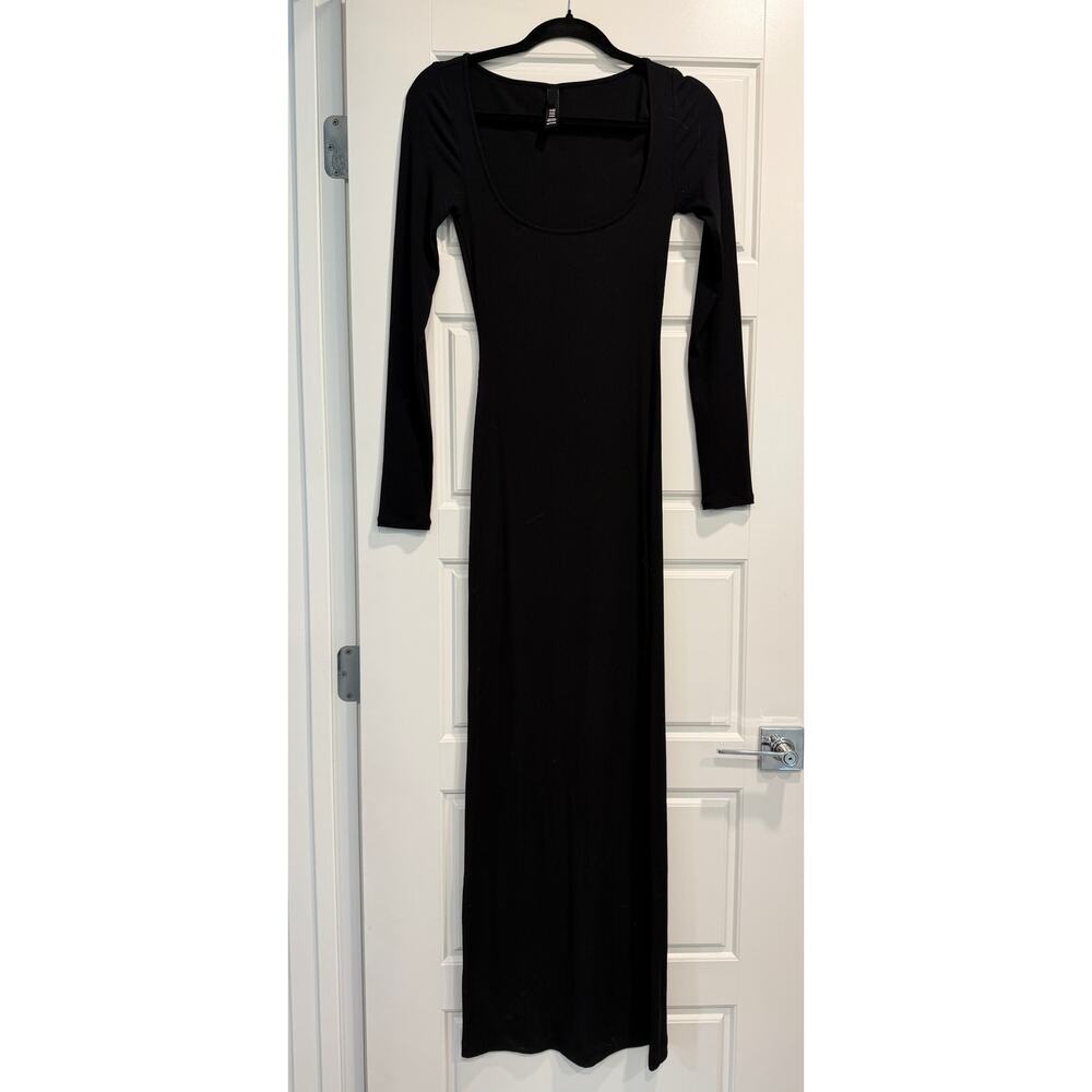 SKIMS Soft Lounge Maxi Dress‎ Size XS Body Con Ribbed Slinky Drapey Sexy Comfort